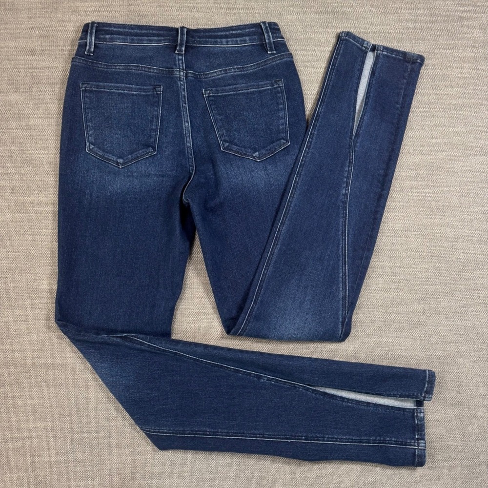 Flying Monkey Womens 27 High Rise Skinny Jeans Dark Wash Ankle Slit NWOT - Picture 3 of 9